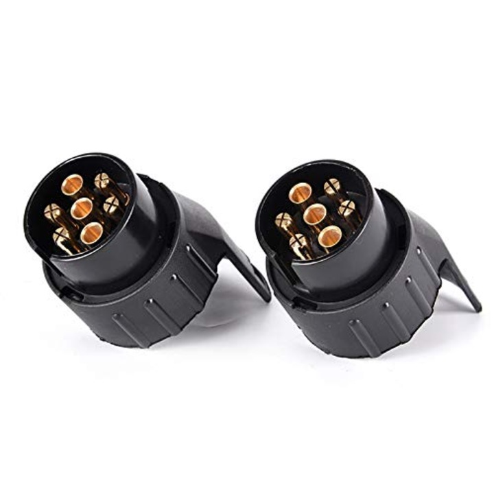 Set 2 adaptoare 12V DC 13-pin la 7-pin pentru remorci auto, camioane, caravane, 7x3cm