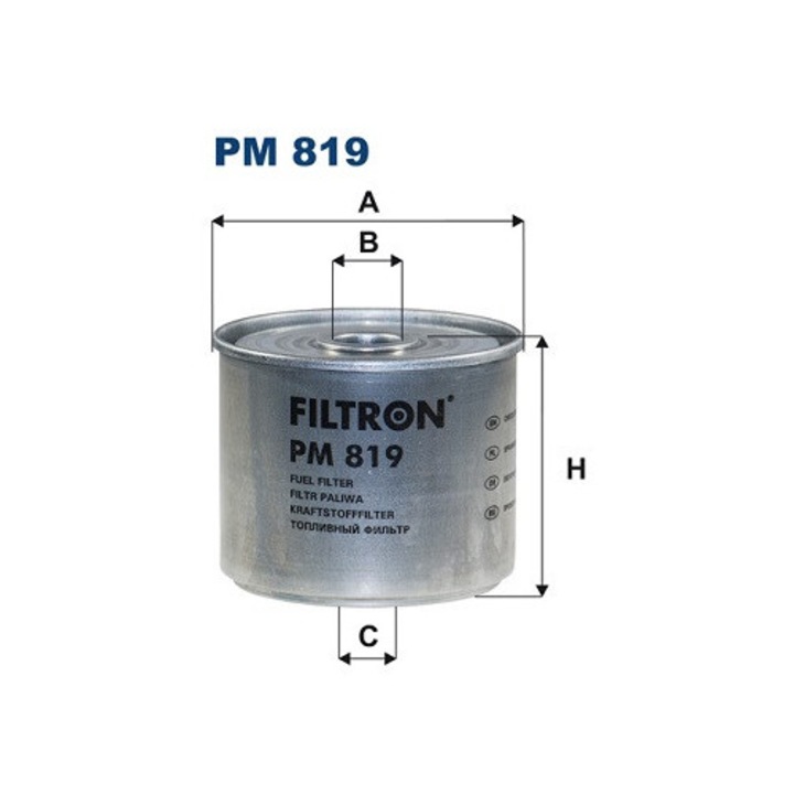Горивен филтър FILTRON, 19x22мм, 72мм височина, 87мм диаметър