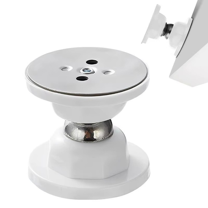 Opritor de usa magnetic din silicon, puternic si silentios, anti-lovire, ideal pentru casa si hotel, 5.2x2.5cm, alb