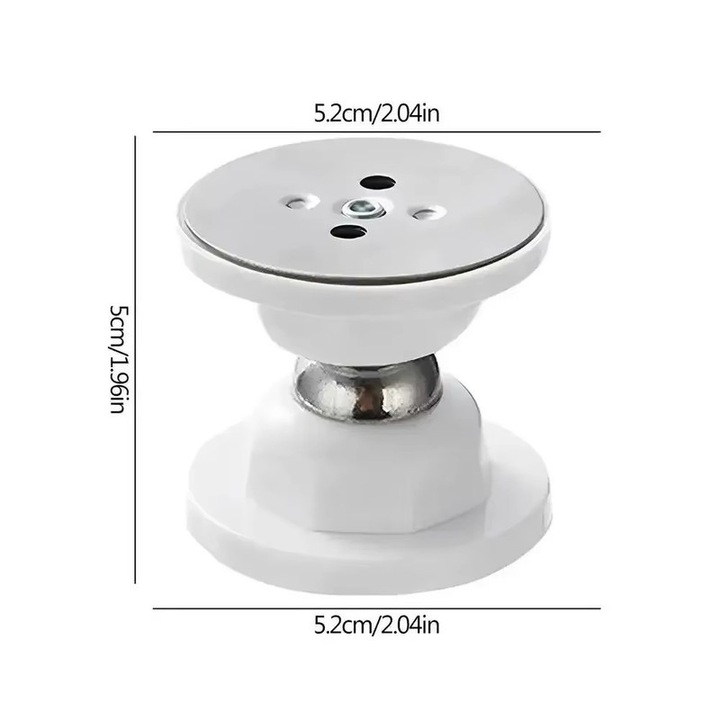 Магнитен стопер за врата, PVC и неръждаема стомана, 5.2x5.2x5.3см, бял