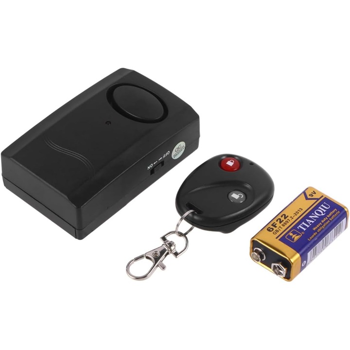 Sistem de alarma pentru scooter, alarma pentru moped, control de la distanta, constructie din plastic dur, portabil, design compact