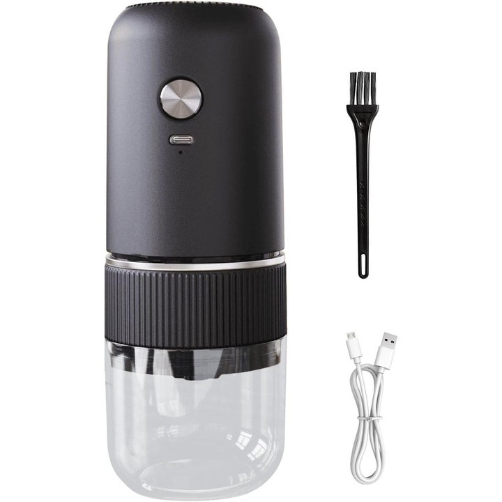 Espressor portabil cu rasnita, design compact, reincarcabil, 1x1x1cm