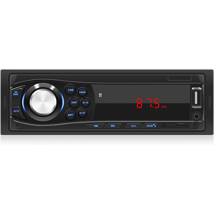 Radio auto Bluetooth DIN cu apeluri hands-free, USB, card TF, AUX, FM, cu telecomanda