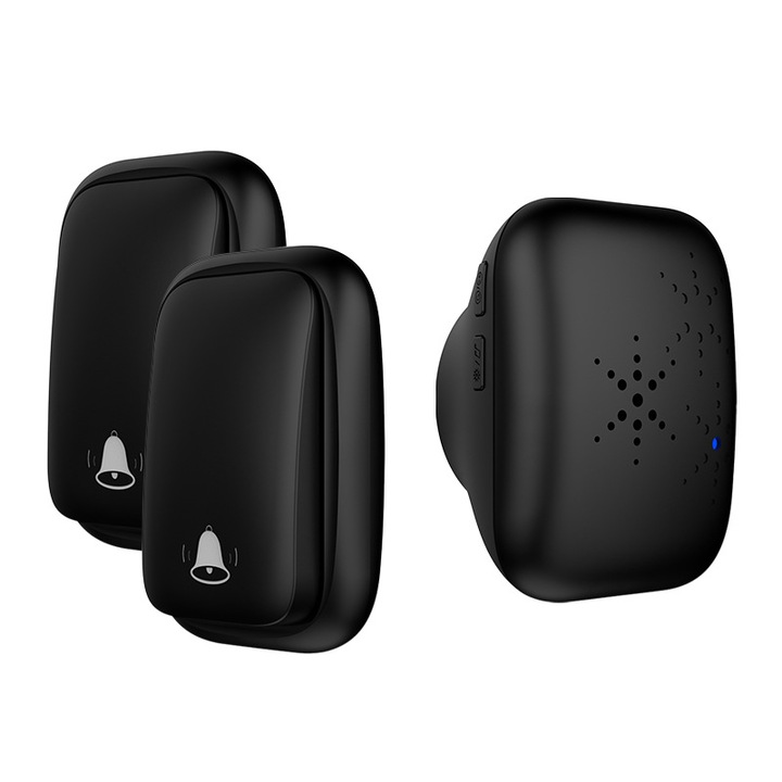 Sonerie wireless impermeabila, autoalimentata, distanta de control 500ft, plug and play, set.