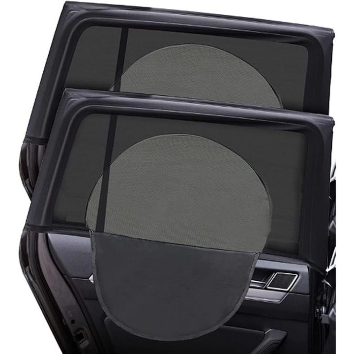 Parasolar auto set 2 piese, protectie din material dublu strat, blocare raze UVA, dimensiune universala