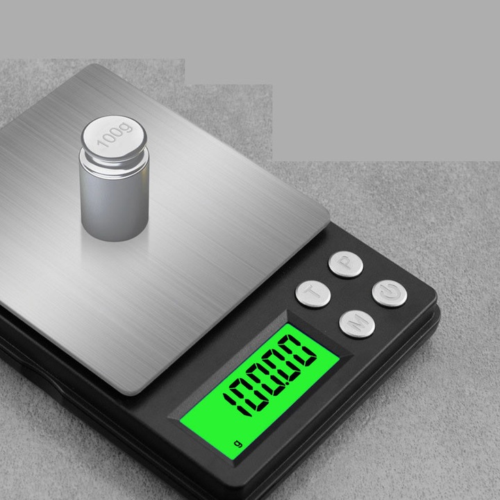 Cantar electronic de precizie, 500g/0.01g, display LCD, pentru uz casnic