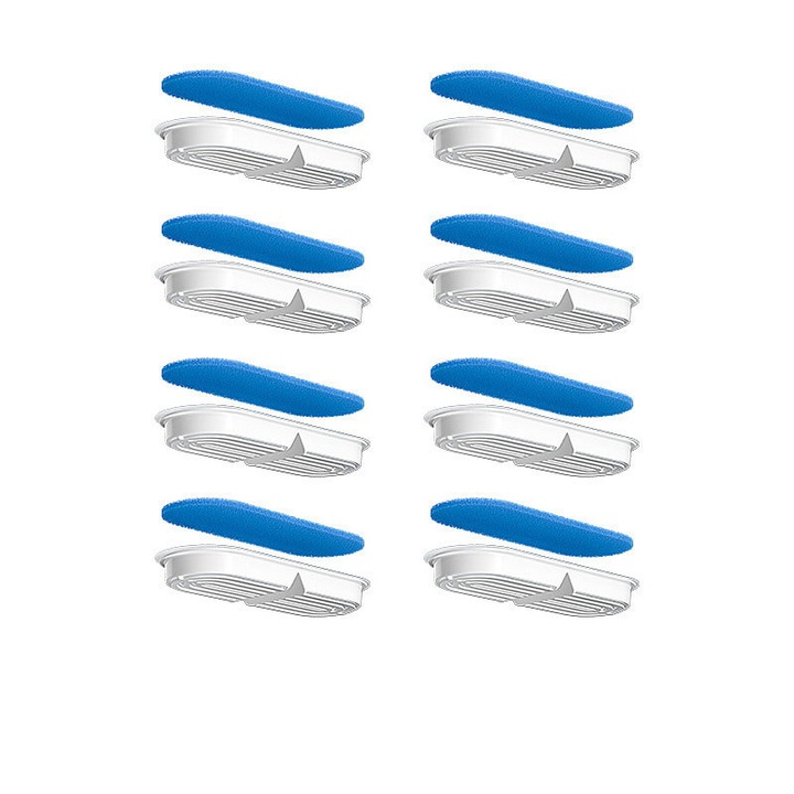 Set 8 cartuse filtrante pentru fantana de apa pentru animale, curbat, pentru pisici si caini mici