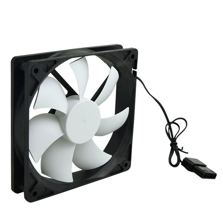 Ventilator PC 12cm, 120mm, 1800RPM, negru, 71CFM, set de ventilatoare