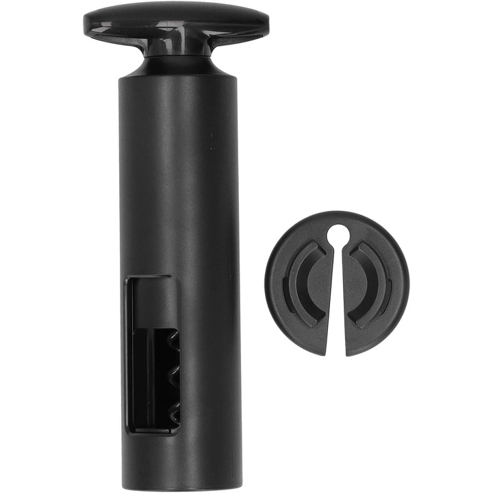 Tirbuson cu design in T, cu taietor de folie, accesorii pentru bar, culoare neagra, dimensiuni 10x15cm