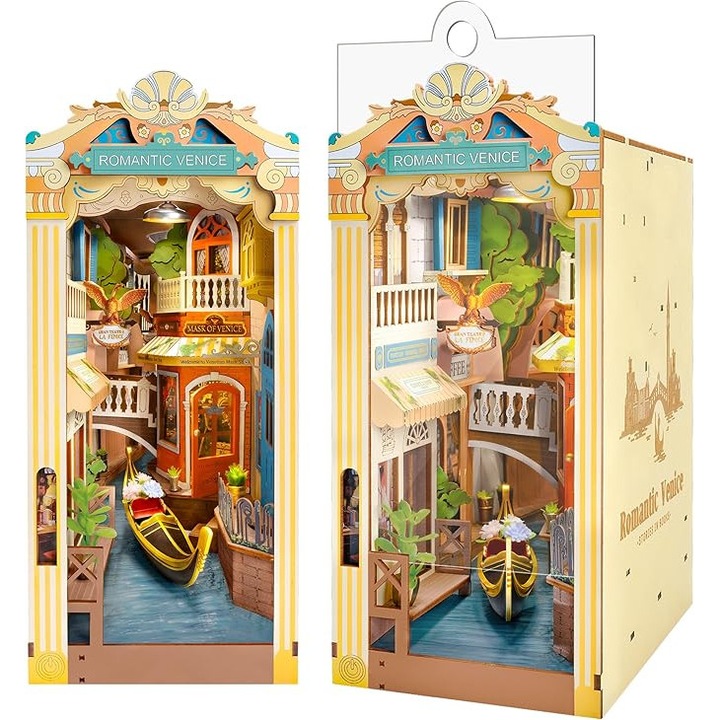 3D Puzzle, Miniatűr Ház, Polc Dekoráció, LED Világítás, Többszínű