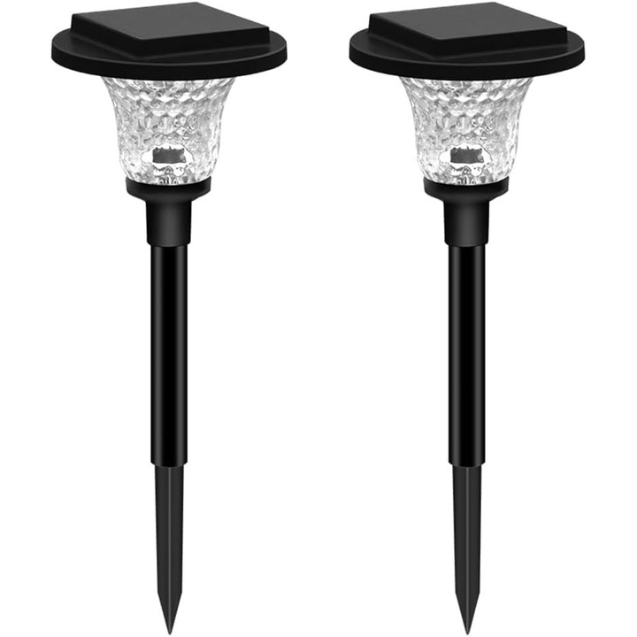 Set 2 lampi solare de gradina, IP65, moduri multicolor si alb cald, pentru terase si peluze