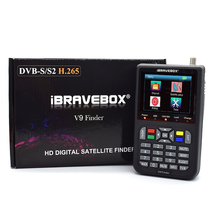 Detector digital de satelit, instrument de masurare, display LCD 3.5 inch, accesorii TV