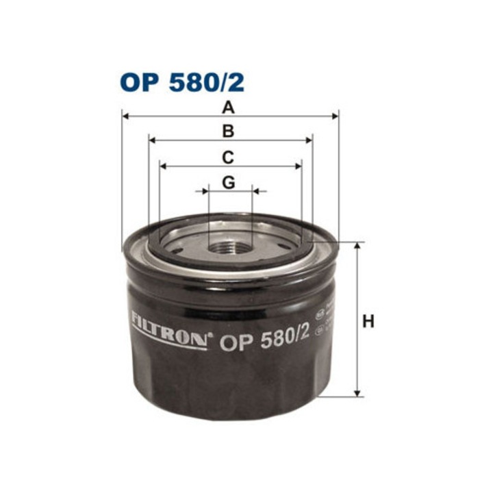 Olajszűrő FILTRON OP580/2, 73x94mm, 70mm magasság, 13/16-16 UNF