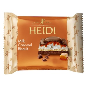 Pachet 2x Ciocolata Heidi lapte, caramel si biscuite 55gr