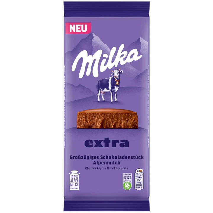 Шоколад с екстра мляко, Milka 190гр