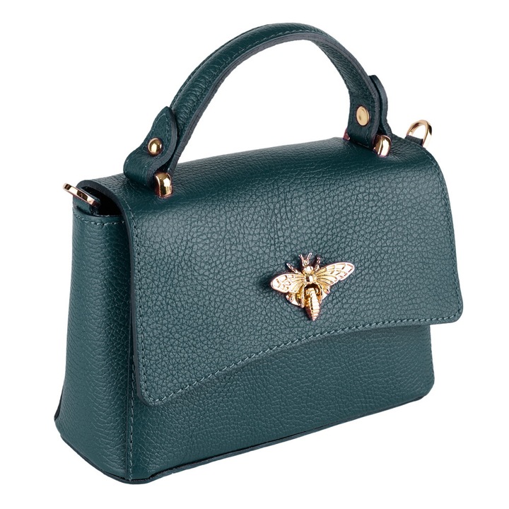 Geanta Irene, din piele naturala petrol 8212