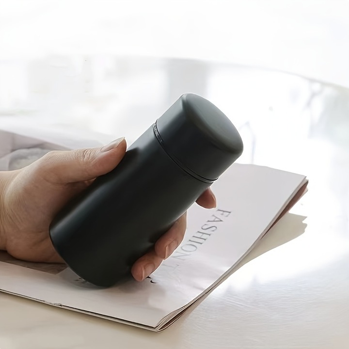 Cana termica compacta din inox, 160ml, 5.4x12.4cm, neagra