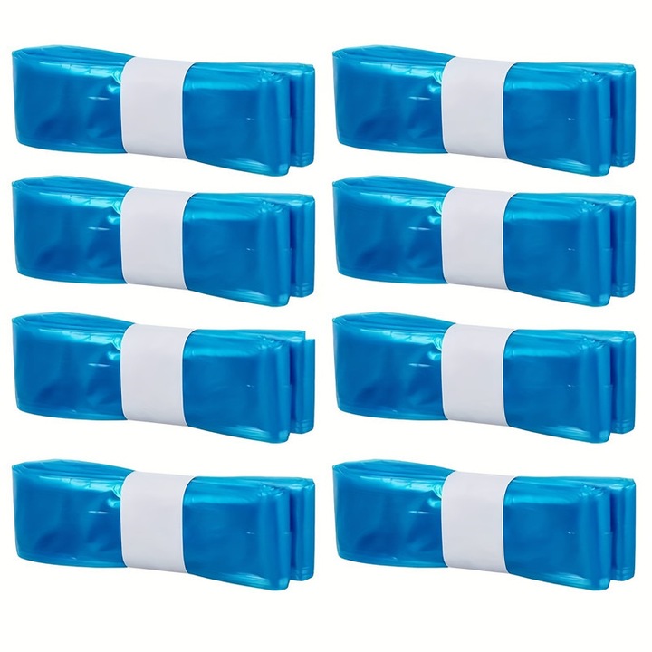 Pachet de 8 saci compatibili pentru cosuri de scutece, anti-odori, rezistenti, albastru