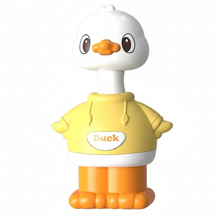 Jucarie cu Ratusca Leganata cu Inertie prin Apasare, Model Amuzant pentru Copii, 1 Bucata, Galben, Cadou Mic pentru Gradinita, Cadou de Zi de Nastere pentru Baieti si Fete