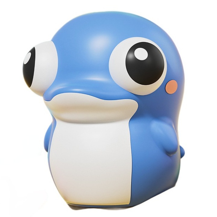 Jucarie Antistres, Delfin Squishy cu Apasare, 1 Bucata, Papusa Draguta si Amuzanta, Jucarie de Decompresie pentru Copii si Elevi