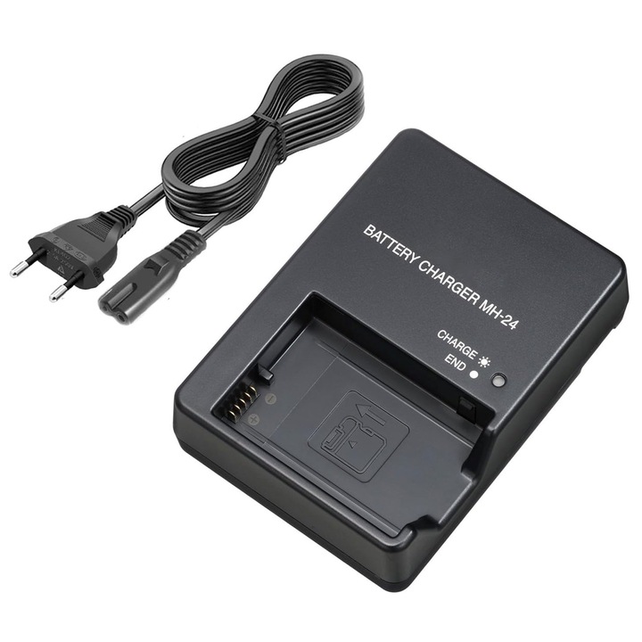 Зарядно устройство за батерии MH-24, RASK, за Nikon EN-EL14 EN-EL14A, Черно