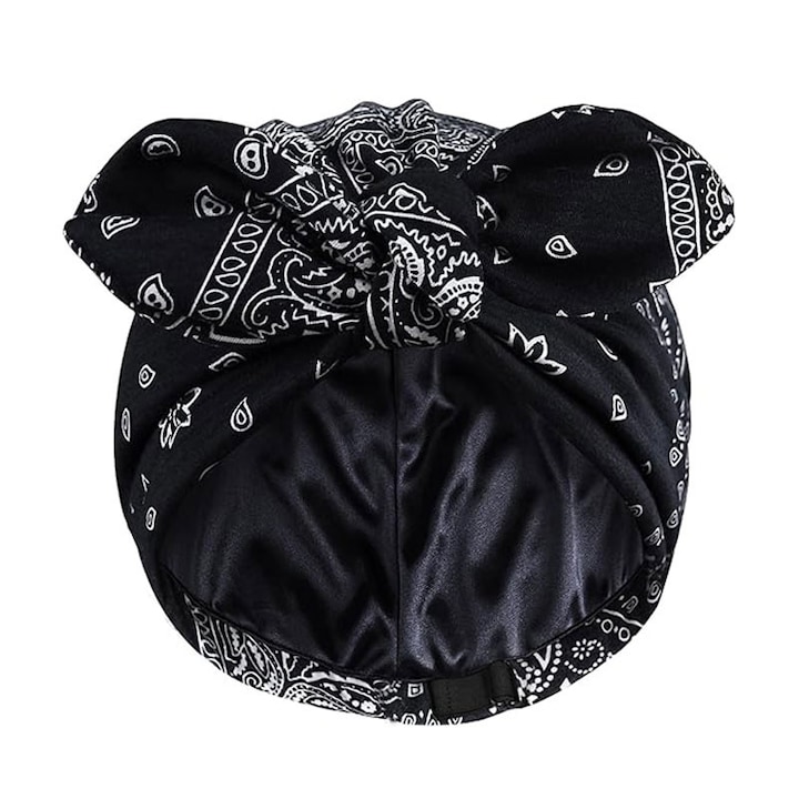 Тюрбан след химиотерапия, RASK, Сатен, Универсален, Черен