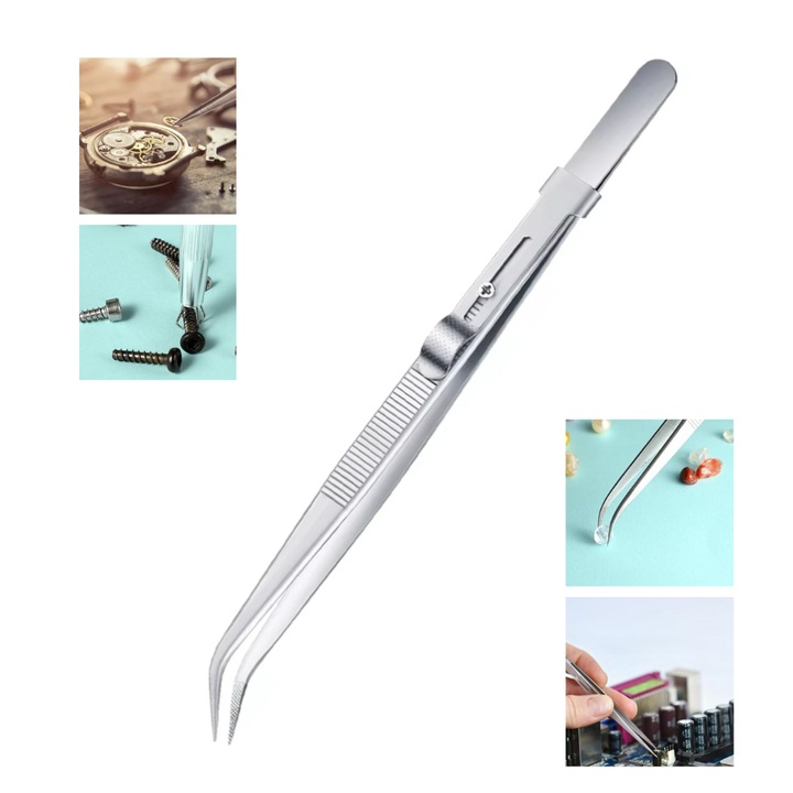 Penseta ideala pentru manevrarea si repararea pietrelor pretioase, bijuteriilor, ceasurilor si aplicatiilor electronice