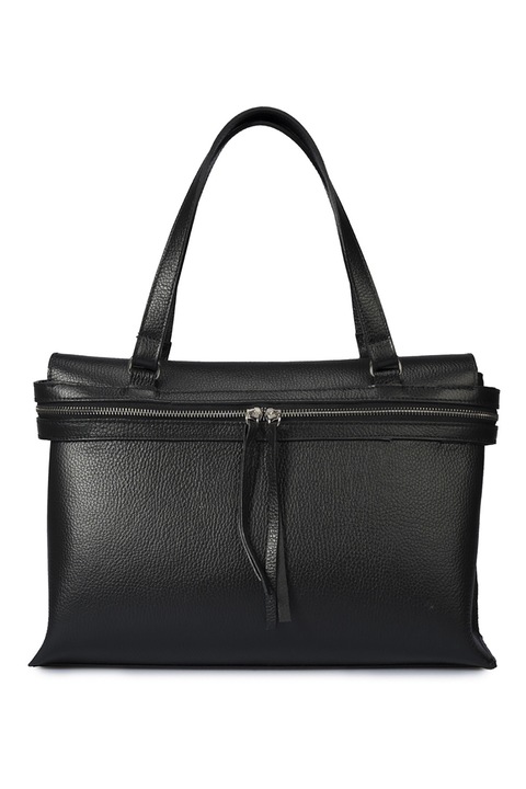 Massimo Castelli, Shopper fazonú bőrtáska levehető pánttal, Fekete