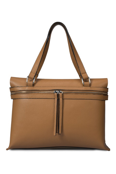 Massimo Castelli, Geanta shopper din piele cu bareta detasabila, Caramel