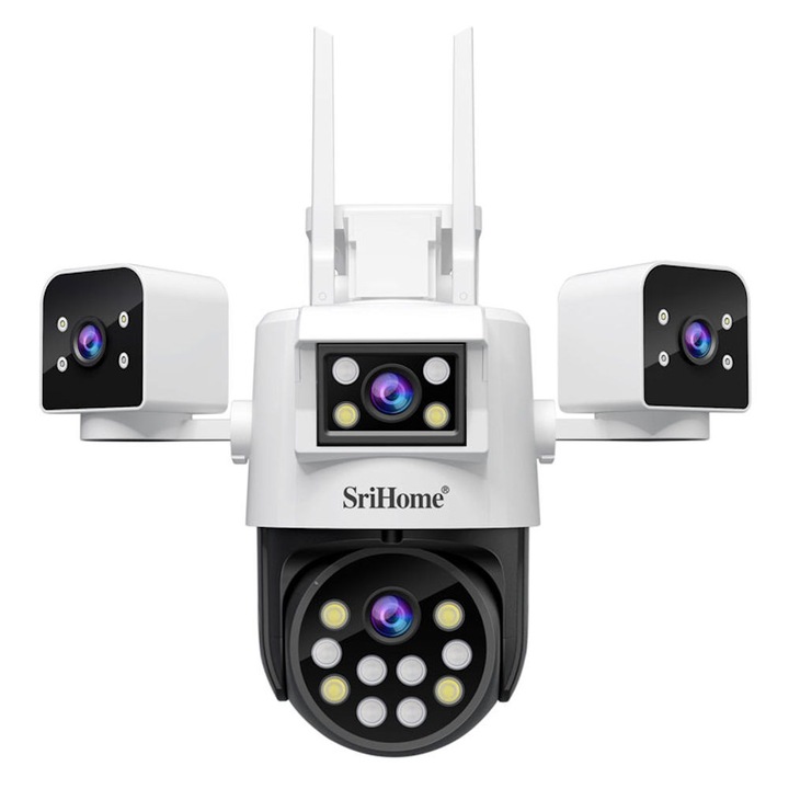 Camera Supraveghere WiFi 4x2MP PTZ Quad-Lens – SriHome SH066
