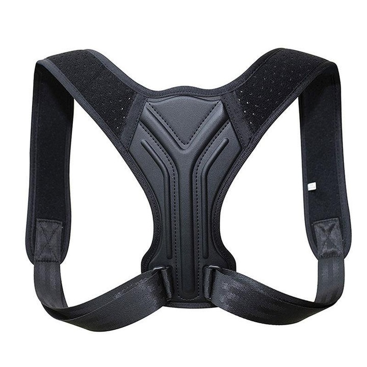 Suport corector ortopedic TodyJeyHo, negru, mărime reglabilă, pentru spate și umeri, material textil/neopren