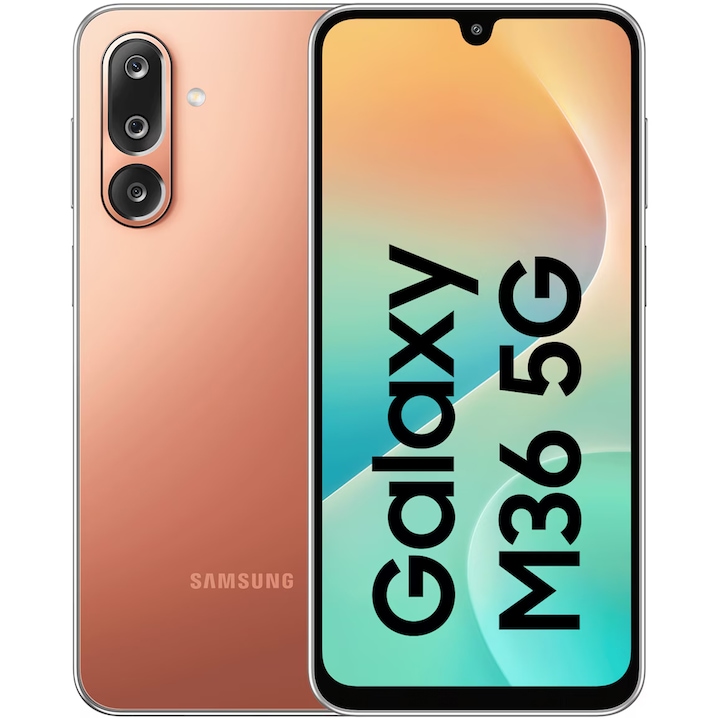 Мобилен телефон Samsung Galaxy M36, 6GB RAM, 128GB, 5G, Haze Orange