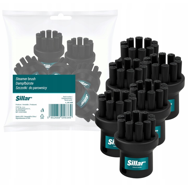 Perie de curatat pentru aparat de curatat cu abur compatibil cu Karcher SC1 SC2 SC3 SC4 SC5 SC6, set 6 buc perie inlocuire din plastic