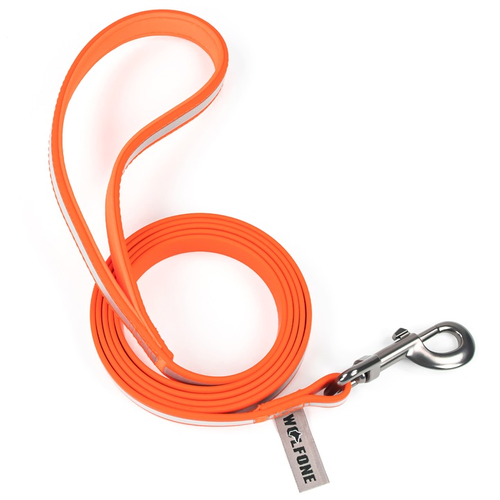 Lesa lunga pentru caini Wolfone, rezistenta la apa, pentru antrenament, plimbare, camping，1.8m, Portocaliu