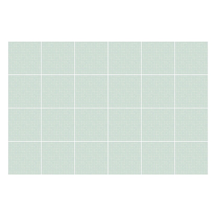 Autocolante pentru gresie, Wallfluent, O grila delicata de puncte, Peppermint, 15x15 cm, 24 bucati, Decorative, 010140070240000033389