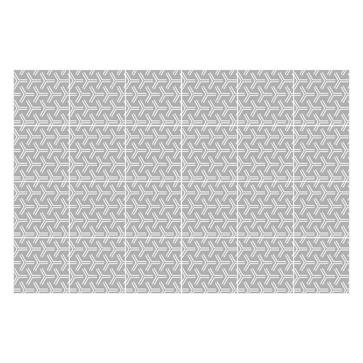 Matrica szett falra vagy csempére, Wallfluent, Geometriai motívumok a weben, Szürke, 20x20 cm, 24 darab, Dekorációs, 010140070290000033428