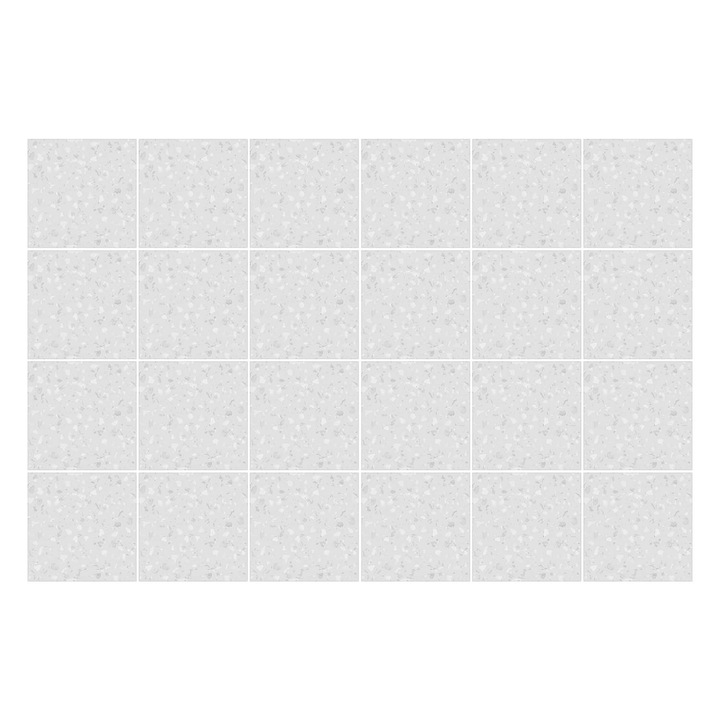 Matrica szett falra vagy csempére, Wallfluent, Finom pötty motívum, Szürke, 15x15 cm, 24 darab, Dekorációs, 010140070240000033443