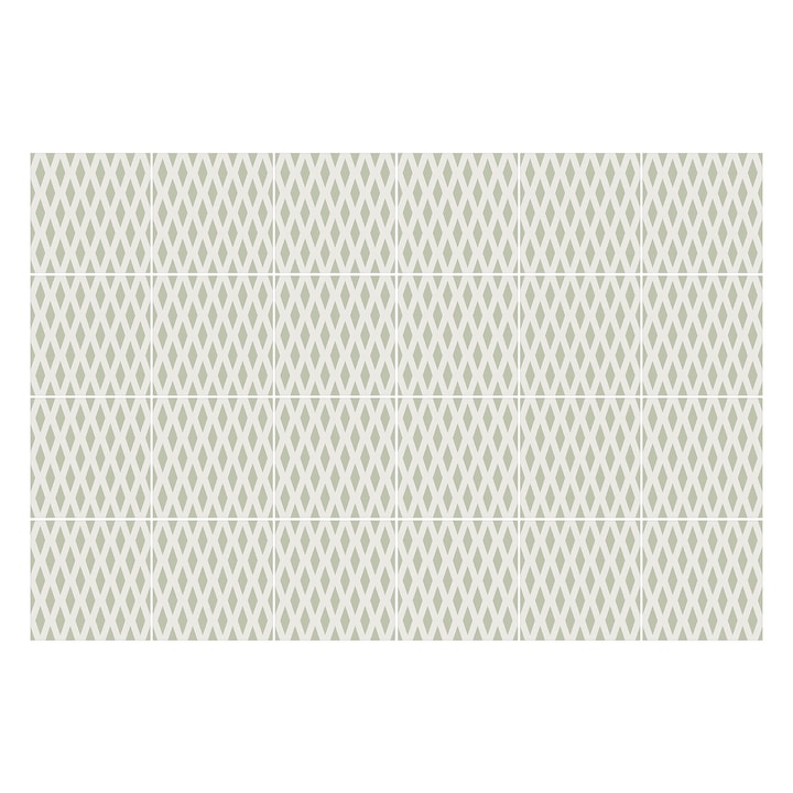 Csempe matrica, Wallfluent, Rombuszok gyémánt elrendezése, Szürke, 10x10 cm, 24 darab, Dekorációs, 010140070180000033515