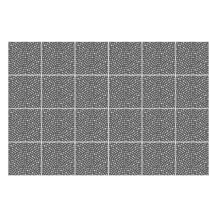 Csempe matrica, Wallfluent, Keresztezett ívek egy rácsban, Fekete, 10x10 cm, 24 darab, Dekorációs, 010140070180000033545