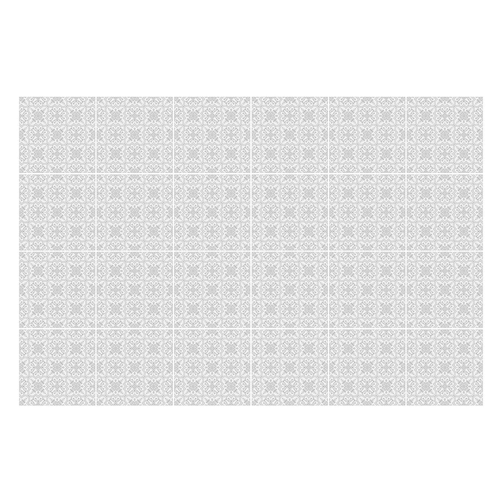 Autocolante pentru gresie, Wallfluent, Un motiv delicat, simetric, Alb, 10x10 cm, 24 bucati, Decorative, 010140070180000033553