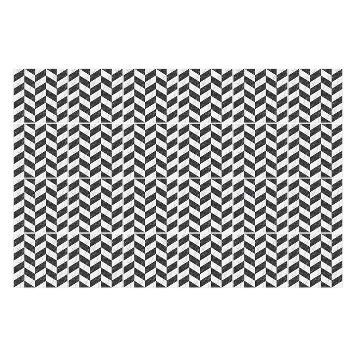 Autocolante gresie si faianta, Wallfluent, Motive in zig-zag in linie, Multicolor, 10x10 cm, 24 bucati, Decorative, 010140070180000057066