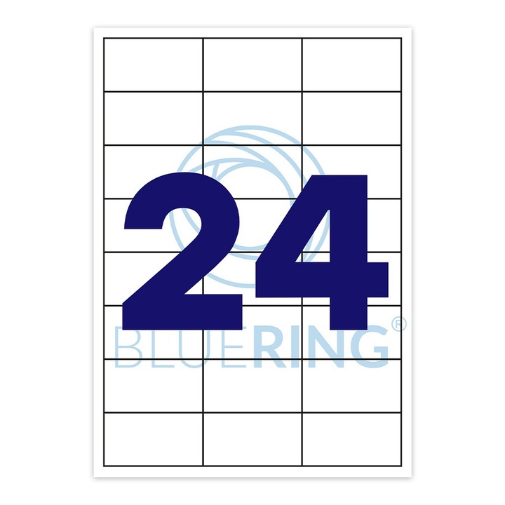 Etichetă autocolantă, 70x36mm, 100 coli, 24 etichete/coală Bluering®