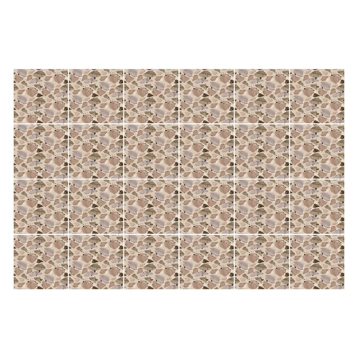 Matrica szett falra vagy csempére, Wallfluent, Természetes kő motívumok, Bézs, 15x15 cm, 24 darab, Dekorációs, 010140070240000276163