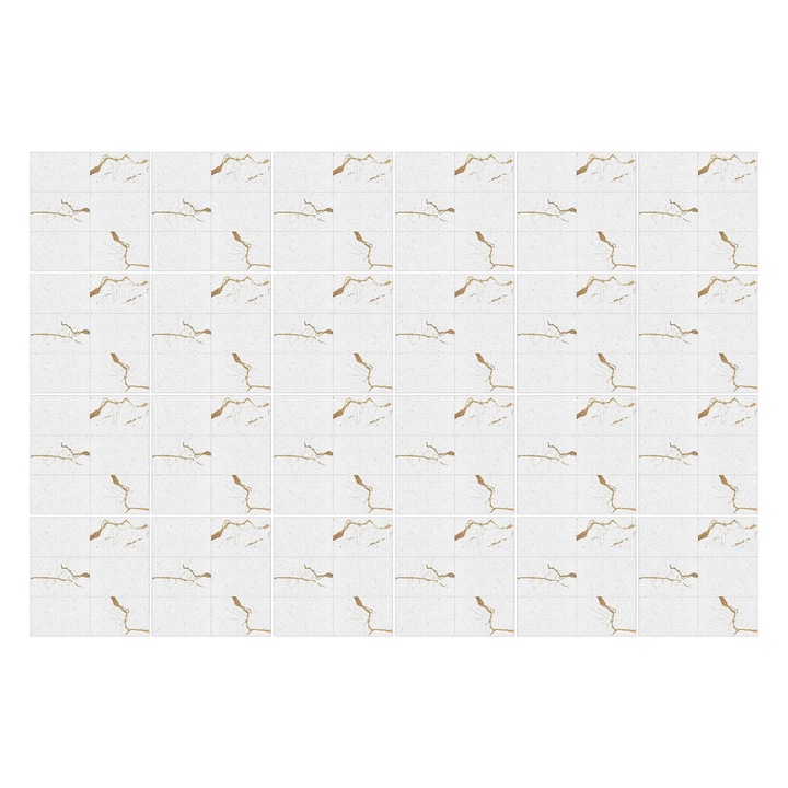 Autocolante gresie si faianta, Wallfluent, Ramuri si modele naturale, Bej, 10x10 cm, 24 bucati, Decorative, 010140070180000057075