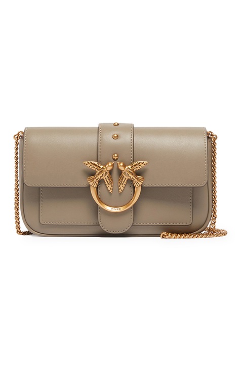 Pinko, Love One keresztpántos bőrtáska, Tópbarna