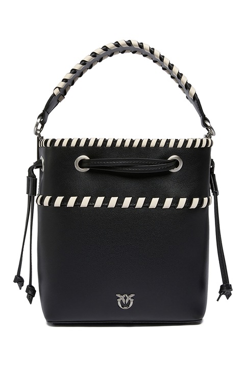 Pinko, Кожена чанта с детайли, Черен