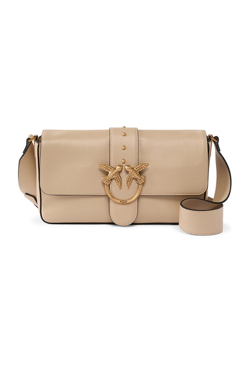 Pinko, Кожена чанта с капаче, Крем