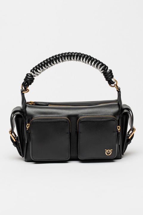 Pinko, Кожена чанта през рамо Cargo, Черен