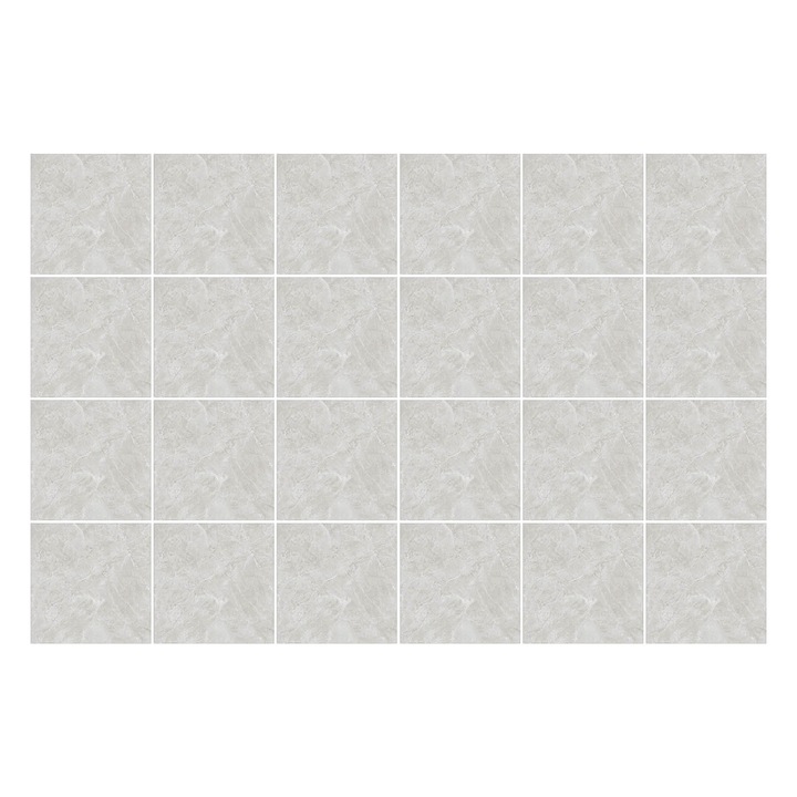 Autocolante pentru gresie, Wallfluent, Valuri delicate, organice, Gri, 10x10 cm, 24 bucati, Decorative, 010140070180000276772