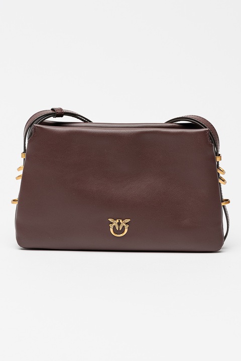 Pinko, Geanta crossbody de piele Triplet Mini, Visiniu